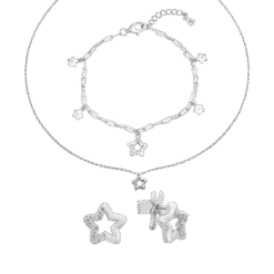 Silver jewelry set with stones STYLE By PNJ 00083-00036