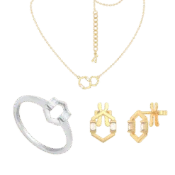 Silver jewelry set with stones STYLE By PNJ 00066-00093