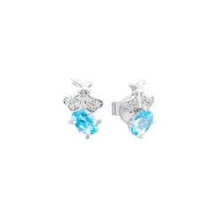 14K White Gold Earrings with Topaz Stone PNJ TPXMW000268